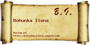 Bohunka Ilona névjegykártya