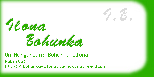 ilona bohunka business card